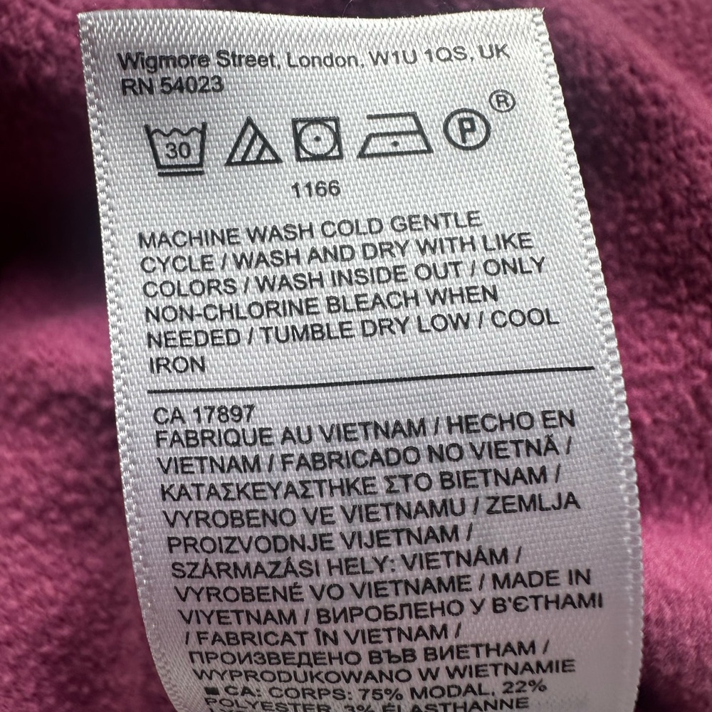 Athleta Coaster Luxe Tie Dye Shibori Striped Pink Sweatshirt M - Picture 8 of 8